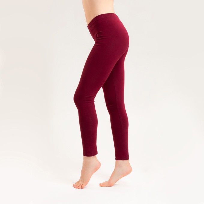 Bio Leggings, aubergine (red) from Frija Omina