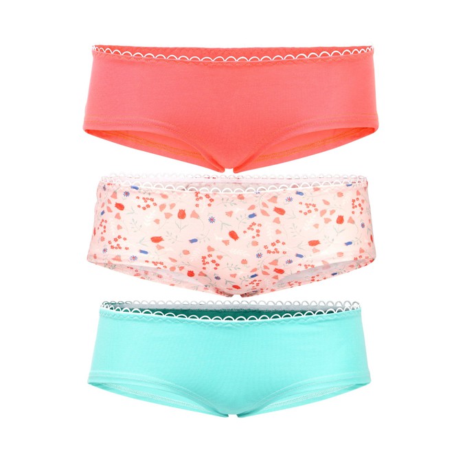 Bio hipster panties set: Martha, coral + mint (green) from Frija Omina