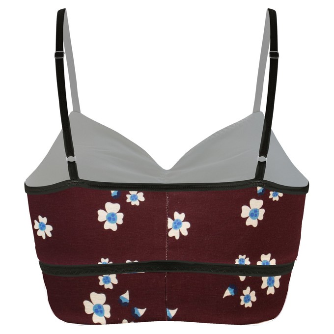 Organic bustier Yoga Daisy aubergine (red) from Frija Omina