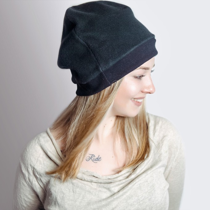 Organic cap Lumi, cotton fleece black from Frija Omina