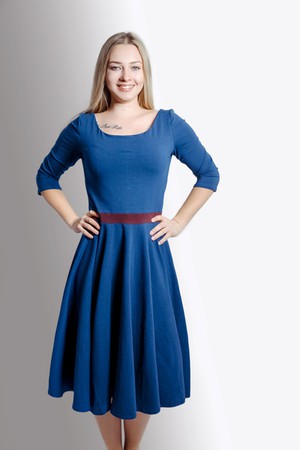 Organic dress Vrida, dark blue / aubergine from Frija Omina