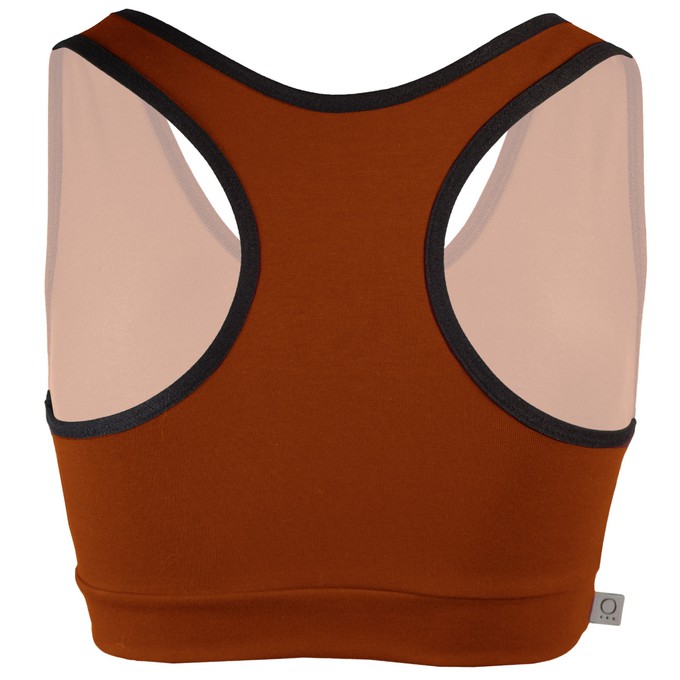 Organic sports top Athla rust (orange) from Frija Omina