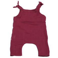 Baby romper from organic muslin berry (red) via Frija Omina