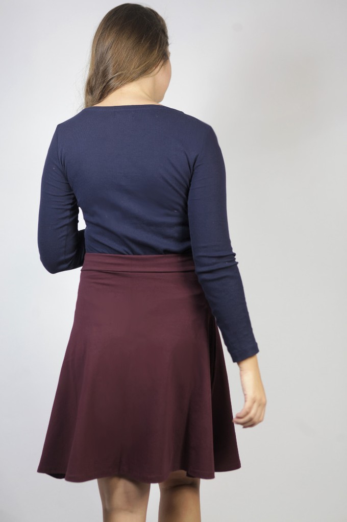 Organic skirt elle lang, aubergine from Frija Omina