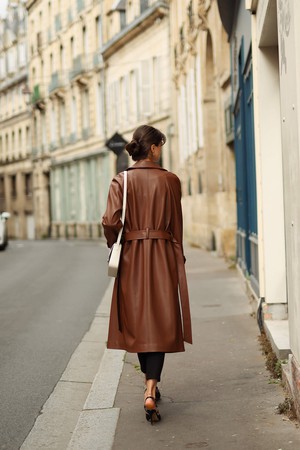 Nadine Faux Leather Trench Coat from GAÂLA