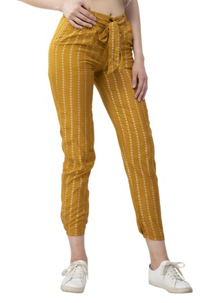 Casual Mustard Regular Fit Trousers from Grab Your Garb