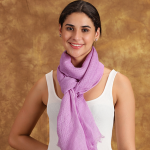 Handmade Lavender Linen Scarf from Heritage Moda