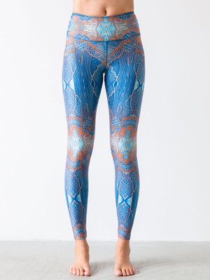 Yoga Leggings Paradise Birds Blue from Hoessee