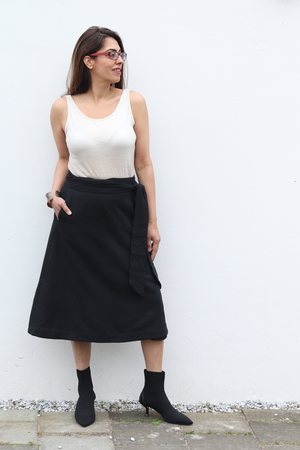 NEW! Cotton Hemp Wrap Skirt Black from JULAHAS