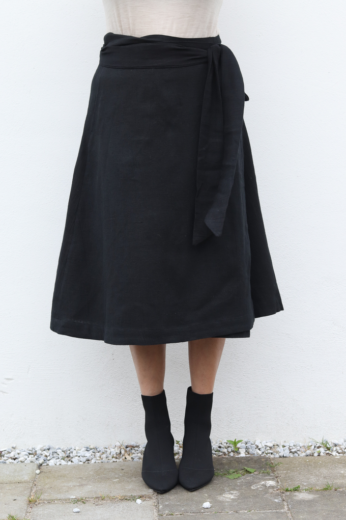 NEW! Cotton Hemp Wrap Skirt Black from JULAHAS