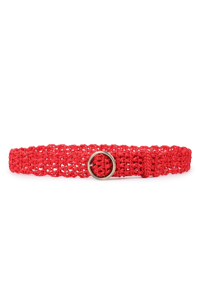 RAFFIA Belt Coral Red from JULAHAS