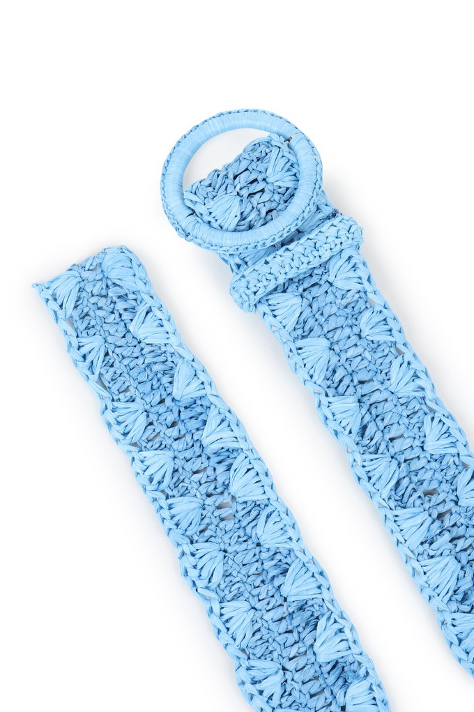 RAFFIA Belt Sky Blue two tone from JULAHAS