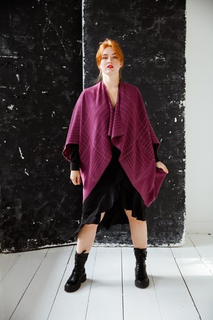 Wool Kimono Warm Plum from JULAHAS