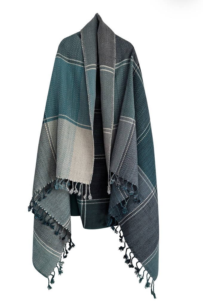 NEW! PLAID Wool Cape Tranquility JULAHAS+ from JULAHAS