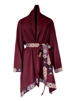 NEW! Wool Cape Coat Cocoon Maroon from JULAHAS