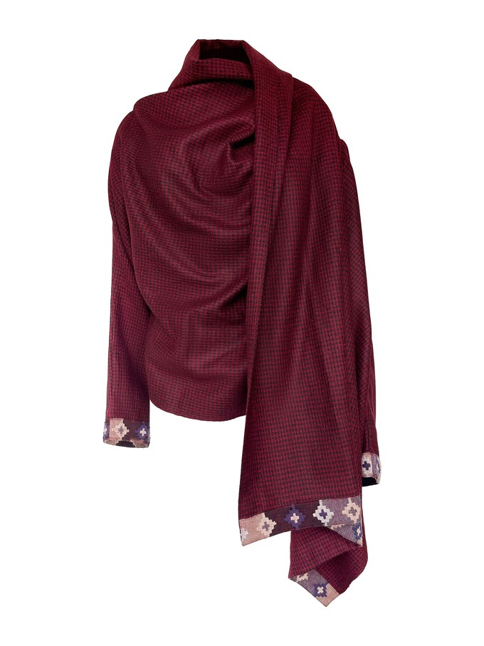 NEW! Wool Cape Coat Cocoon Maroon from JULAHAS