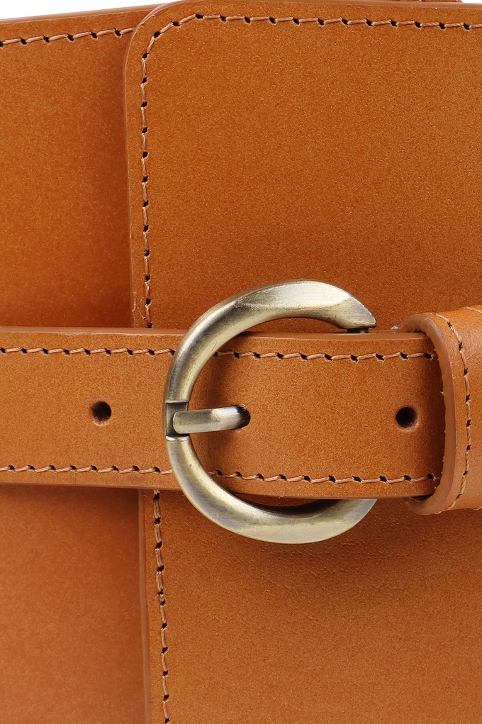 Upcycled Leather Corset Belt Camel from JULAHAS