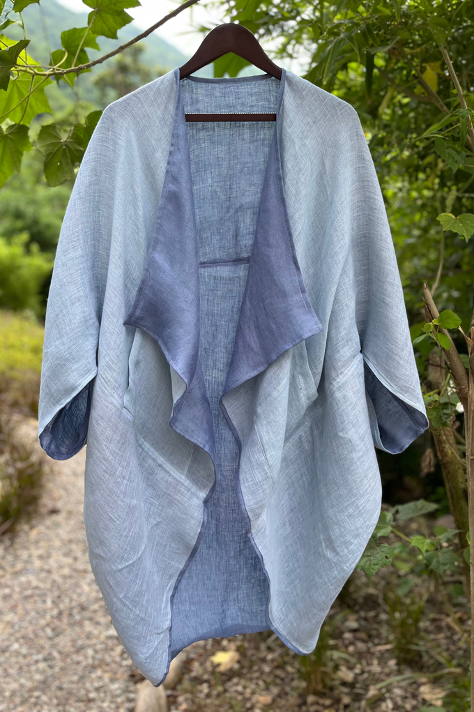 NEW! Reversible LINEN Kimono Cornflower PETITE from JULAHAS