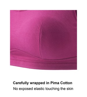 Fuchsia - Silk Back Support Full Coverage Wireless Organic Cotton Bra from JulieMay Lingerie