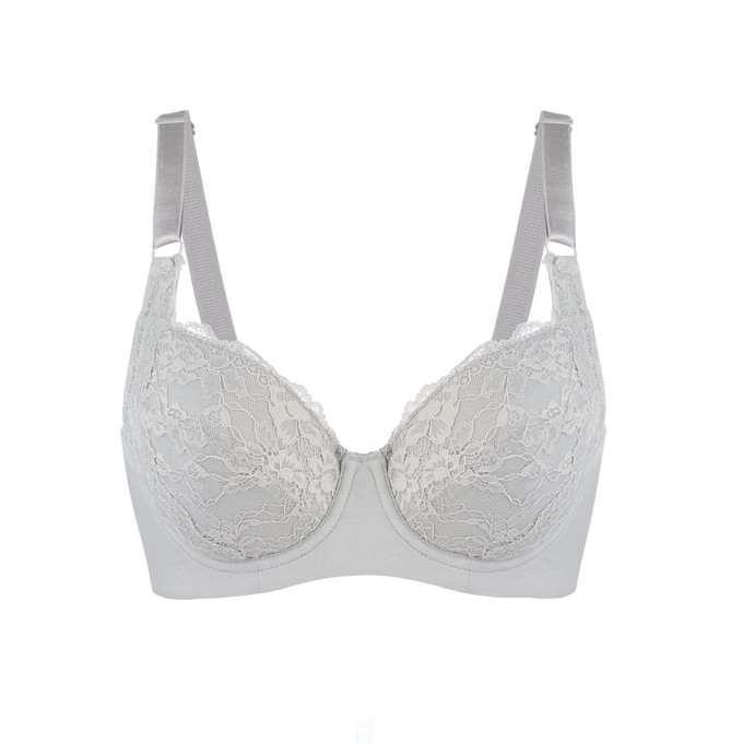 Mercury - Lace Silk & Organic Cotton Plunge Bra from JulieMay Lingerie