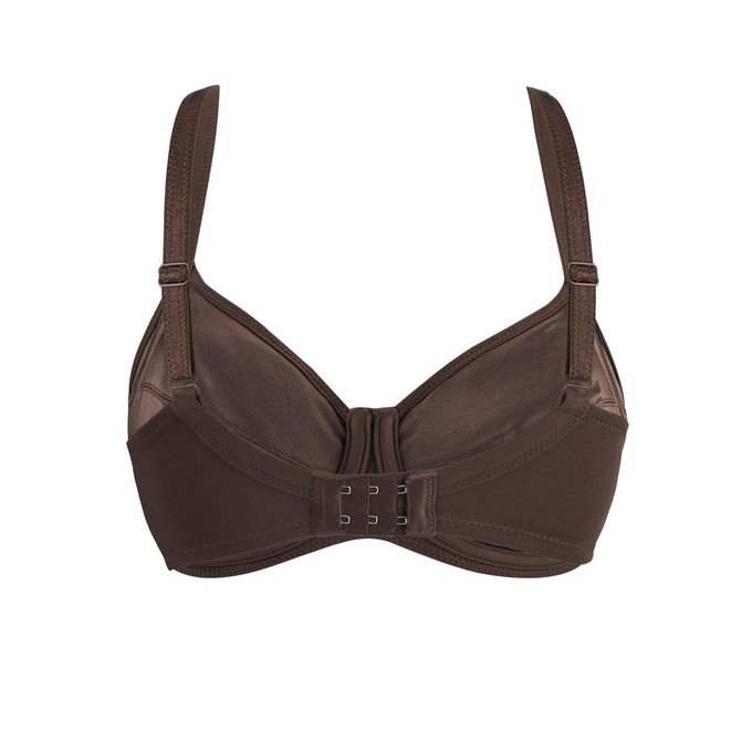 Cocoa-Underwired Silk & Organic Cotton Full Cup Bra with removable paddings from JulieMay Lingerie