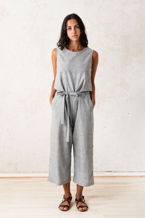 Organic Cotton Jumpsuit Jalina Light Grey from Jyoti - Fair Works