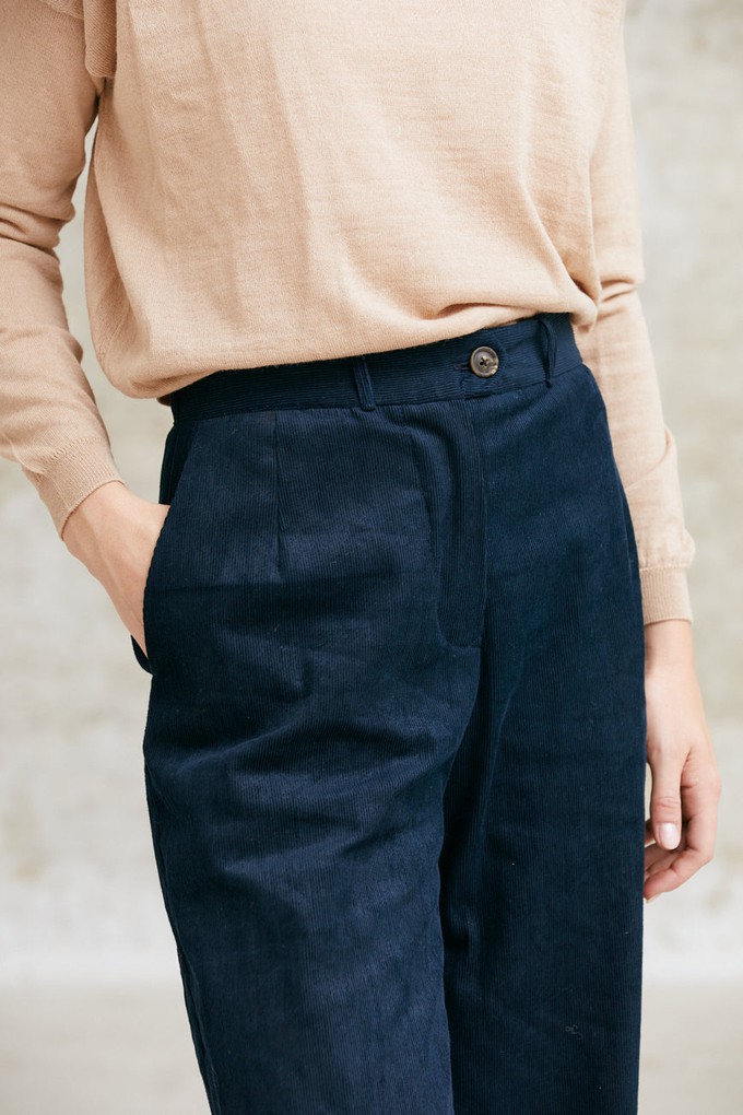 Organic Cotton Corduroy Pants Suhrutam Midnight Blue from Jyoti - Fair Works