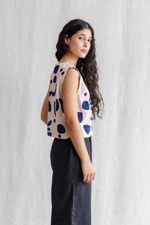 Organic cotton top Diyan print Atlantic from Jyoti - Fair Works