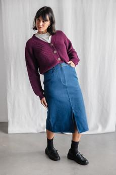 Organic cotton denim skirt Aleena Denim via Jyoti - Fair Works