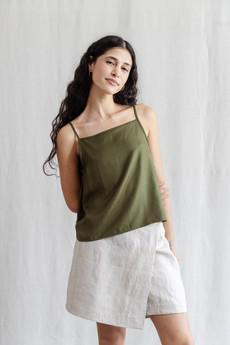 Modal tank top Leela Khaki via Jyoti - Fair Works