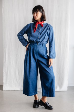 Organic cotton denim culottes Awa Denim from Jyoti - Fair Works