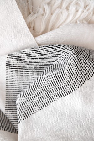 Cotton blanket Suhany woven stripes black/white from Jyoti - Fair Works