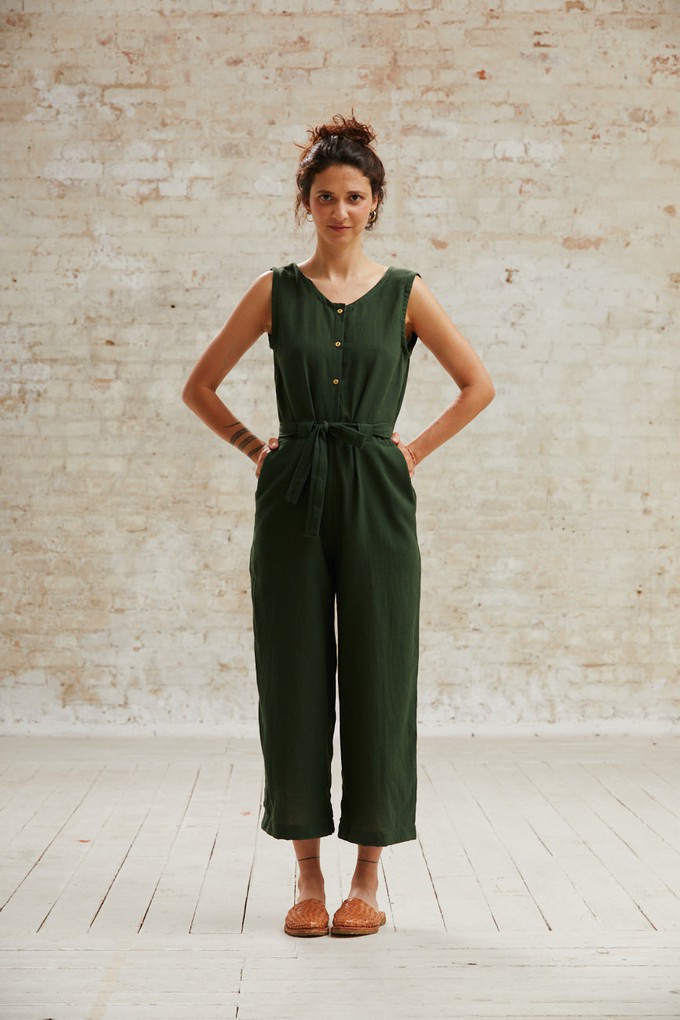 Cotton jumpsuit Daksha Olive from Jyoti - Fair Works