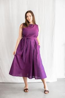 Organic Cotton Dress Karishma Blackberry via Jyoti - Fair Works