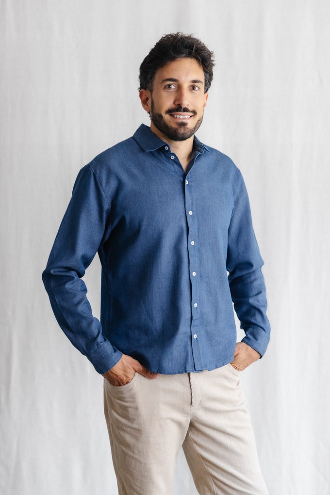 Organic cotton denim shirt Nakshita Denim from Jyoti - Fair Works