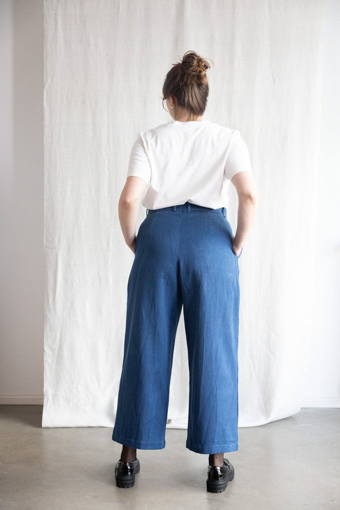 Organic cotton denim culottes Awa Denim from Jyoti - Fair Works