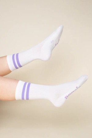 Popeia Organic Cotton Socks The Tennis Purple Stripes from Jyoti - Fair Works