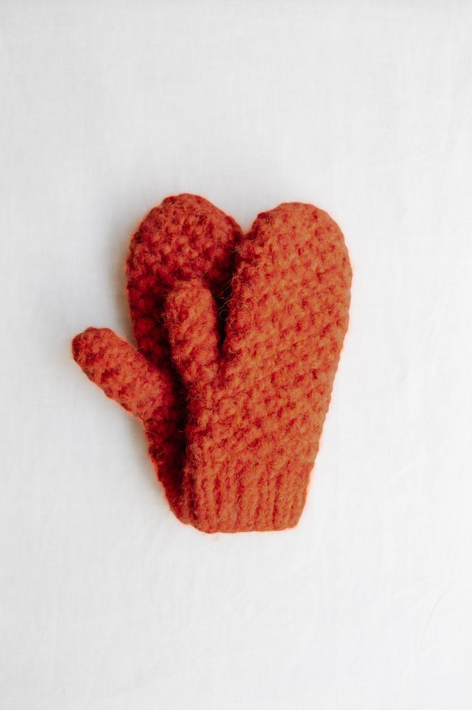 Baby Alpaca Mitten Gloves Cusco Rust from Jyoti - Fair Works