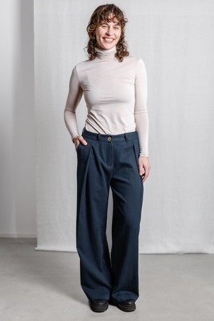 Organic Cotton Pants Meghana Gray-Blue from Jyoti - Fair Works