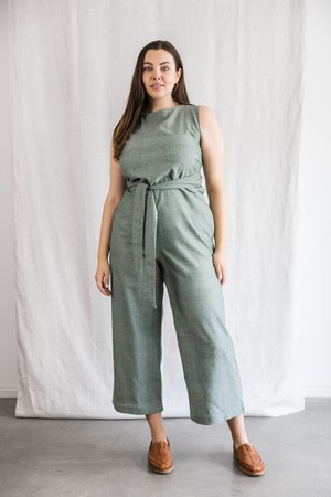 Organic cotton jumpsuit Anusha Eucalyptus from Jyoti - Fair Works