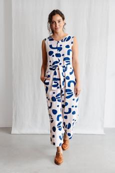 Organic cotton jumpsuit Daksha print Atlantic via Jyoti - Fair Works