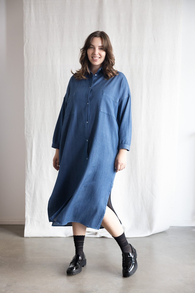 organic cotton denim dress Ananya Denim from Jyoti - Fair Works