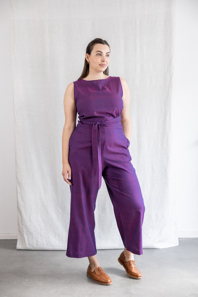 Organic cotton jumpsuit Anusha blackberry from Jyoti - Fair Works