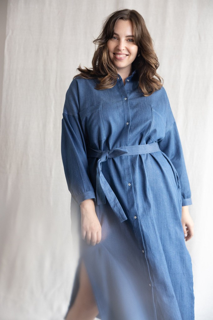 organic cotton denim dress Ananya Denim from Jyoti - Fair Works