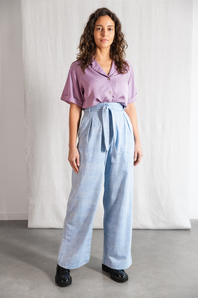 Cotton Highwaist Pants Hamina Light Blue from Jyoti - Fair Works