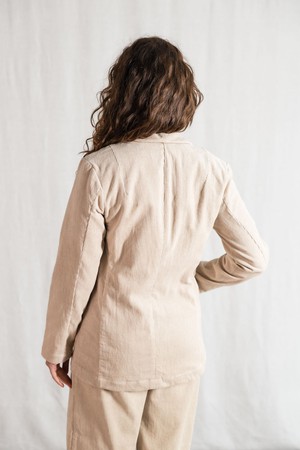 Organic cotton corduroy blazer Sharad Beige from Jyoti - Fair Works