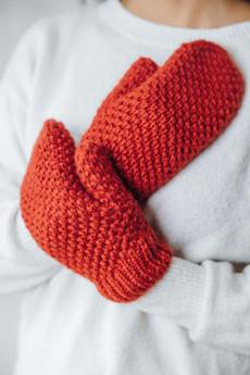 Baby Alpaca Mitten Gloves Cusco Red via Jyoti - Fair Works