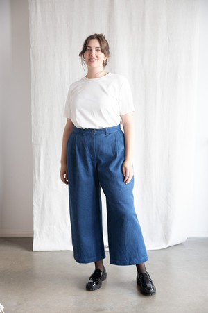 Organic cotton denim culottes Awa Denim from Jyoti - Fair Works