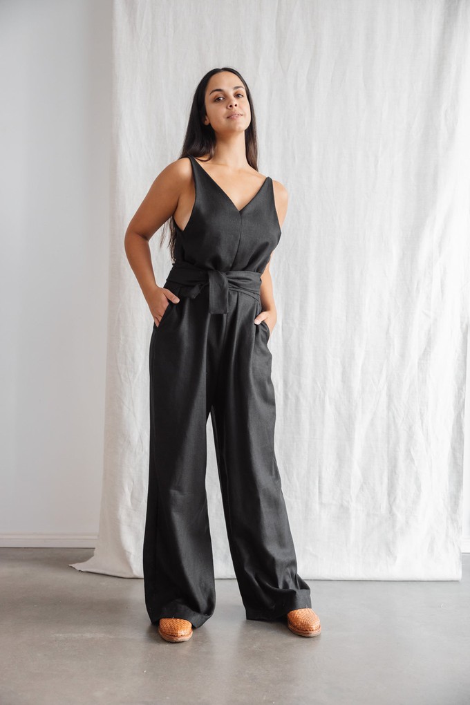 Hemp/Tencel Jumpsuit Parvani Black from Jyoti - Fair Works