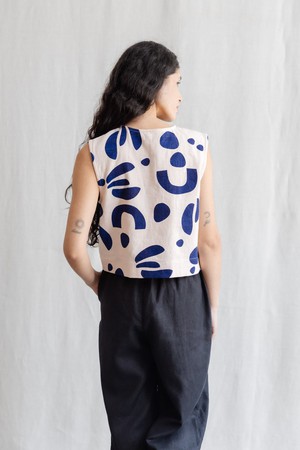 Organic cotton top Diyan print Atlantic from Jyoti - Fair Works